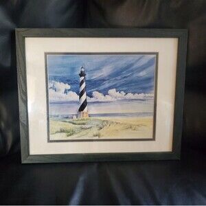 Silent Sentinel  by Paul Brent Print - Unsigned Framed - Lighthouse